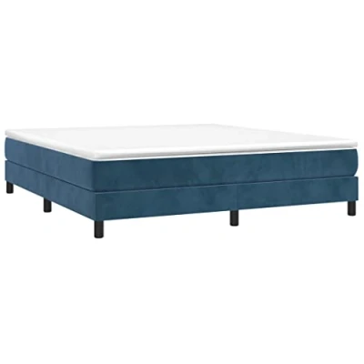 Abbildung von vidaXL Bettgestell, Polsterbett Bett für Schlafzimmer, Bettrahmen mit Lattenrost Stützbeinen, Schlafzimmerbett Doppelbett, Dunkelblau 160x200cm Samt