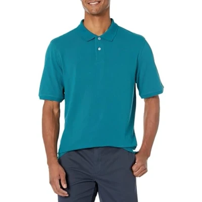 Abbildung von Amazon Essentials Herren Polohemd mit normaler Passform aus Baumwollpiqué (erhältlich in Big &amp; Tall), Grünblau, S