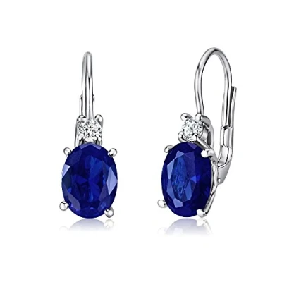 Abbildung von SILVEGO Damen Ohrringe aus 925 Sterling Silber mit synthetischem Saphir
