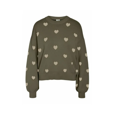 Abbildung von Noisy May Nmcharlott O NECK Strickpullover, Damen, Größe: XS, Khaki