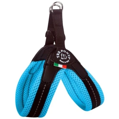 Abbildung von Tre Ponti Geschirr Easy Fit Soft Mesh mit Click Verschluss, Farbe:hellblau, Größe:Gr 2.5/34 38cm / bis 6kg