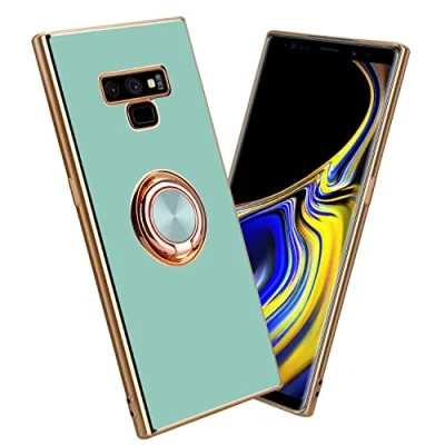 Abbildung von Cadorabo Hülle kompatibel mit Samsung Galaxy Note 9 Schutzhülle TPU Silikon Case Ring Design Kameraschutz Slim Kratzfest Weiche Gummi Rundumschutz für in Türkis