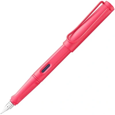 Abbildung von Lamy safari sunset Füller Füllhalter mit ergonomischem Griff &amp; polierter Stahlfeder in Strichbreite EF robuster ASA Kunststoff inkl. Tintenpatrone T 10 blau Rechtshänder