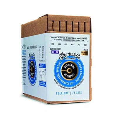 Abbildung von Martin Authentic Acoustic Guitar Strings, Superior Performance Custom Light 11 52, 92/8 Phosphor Bronze, 25 Sets