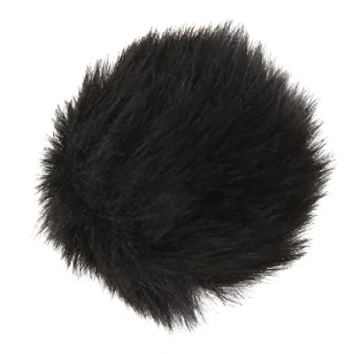 Abbildung von Mikrofon Revers Dead Cat Windschutzscheibe, Kunstpelz Lavalier Windschutzscheibe Windschutz Clip On Furry Mic Muff (Schwarz)