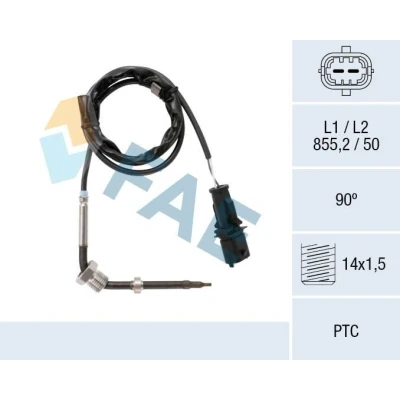 Abbildung von FAE 68086 Sensor, Abgastemperatur nach Rußpartikelfilter FIAT: Doblo I Kombi, Cargo, LANCIA: Thesis