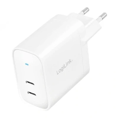 Abbildung von LogiLink PA0282 USB Steckdosenadapter, 2X C Port PD (PowerDelivery), GaN Technologie, 40 W