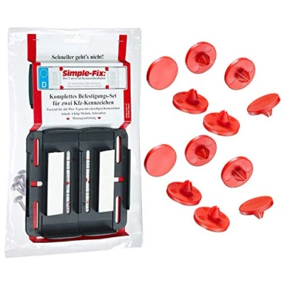 Abbildung von Kusnezov Simple Fix Universal Kennzeichenhalter Kennzeichenträger mit Lackschutz Gummidämpfer