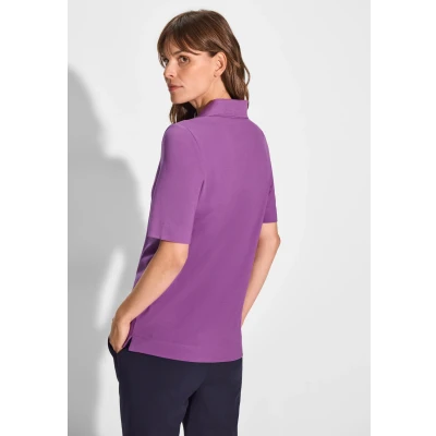 Abbildung von Cecil PIQUÉE Poloshirt Poloshirt, Damen, Größe: XL, Lila