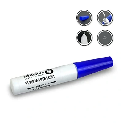 Abbildung von SD COLORS 12 ml Touch Up Farbe mit Pinsel Pure White (LC9A) Kompatibel VW/Audi Kratzer, Chips und Lackreparatur.