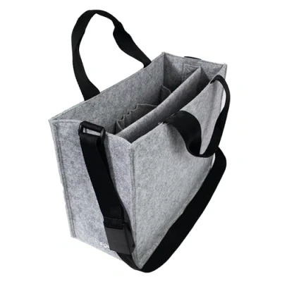 Abbildung von Sigel BA408 Desk Sharing Bag Classic, Organizer für mobiles Arbeiten, absolut sicherer Stand: Laptop und Unterlagen, Synthetischer Filz, hellgrau, Medium 36 x 15 28 cm