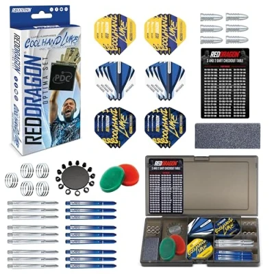 Abbildung von RED DRAGON Darts Luke Humphries Coolhand Optima Multi Zubehör Pack Professionelles Dartzubehör