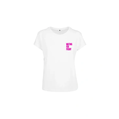 Abbildung von Mister TEE Ladies Waiting FOR Friday BOX Tshirt print, Damen, Größe: Medium, White/pink