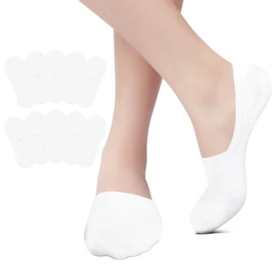 Abbildung von EKSHER Sneaker Socken Damen Herren Füßlinge Footies 10 Paar Weiße Kurze Großes Silikonpad Verhindert Verrutschen Unsichtbare weiß 35 38