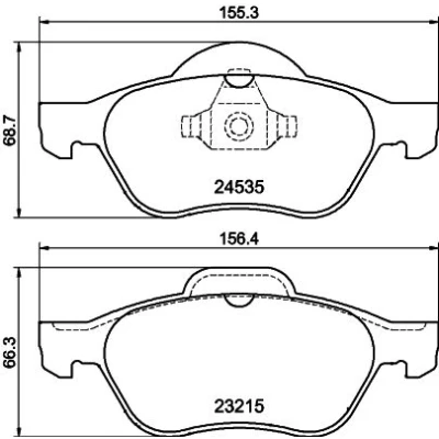 Abbildung von HELLA 8DB 355 013 271 Bremsbelagsatz nicht für Verschleißwarnanzeiger vorbereitet mit Zubehör RENAULT: SCENIC 2, MEGANE 2 Kombi, CLIO 3