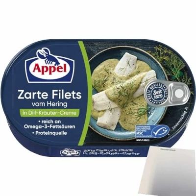 Abbildung von Appel Zarte Filets vom Hering in Dill Kräuter Creme (200g Dose) + usy Block
