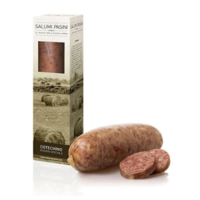 Abbildung von Cotechino Wurst 500g von Salumi Pasini® Italiano aus traditioneller Herstellung Handwerklicher perfekt als Geschenkideen