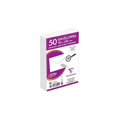 Abbildung von Clairefontaine 3421C Packung mit 50 Umschlägen Visitenkarten Format, weiß 90x140mm, Naßklebend, 120g, 1 Pack