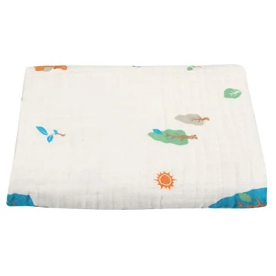 Abbildung von Hayisugar Baby Musselin Swaddle Decke Tücher Kuscheldecke, 100 x 120 cm, 100% Baumwolle, 4 lagig, Decke, Babydecke, Erstlingsdecke, Kinderdecke, Wald