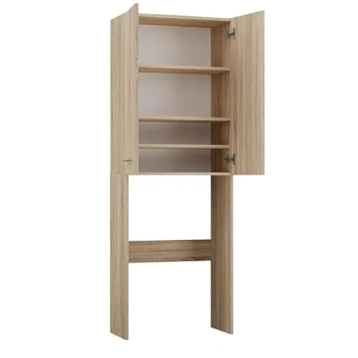 Abbildung von BDW Waschmaschinenschrank 180x64x30 cm, Badezimmer Hochschrank, Badezimmerschrank Hoch, Möbel, Bad Schrank Badezimmerschrank, Badregal, Waschmaschine, (Model 2, Eiche Sonoma)
