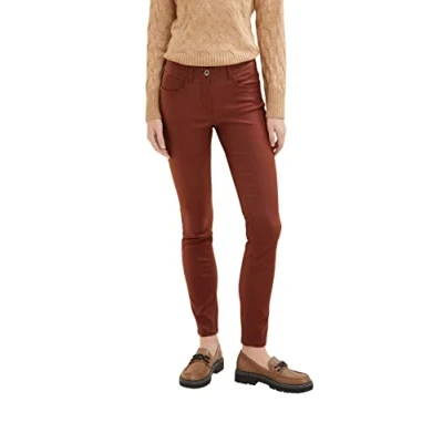 Abbildung von TOM TAILOR Damen 1034537 Alexa Skinny Jeans Coated, 18607 Spicy Chocolate, 32W / 32L