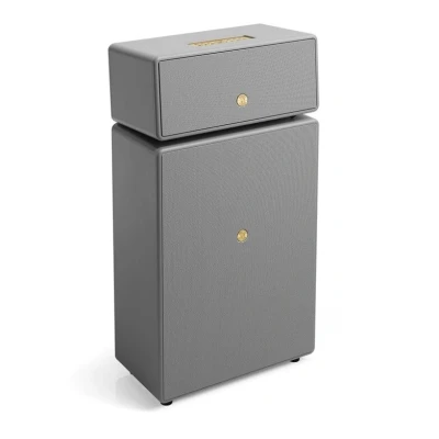 Abbildung von Audio Pro Drumfire II Kraftvoller WiFi Multiroom Speaker Kabellos mit Bluetooth Tragbarer Lautsprecher AirPlay2, Google Cast, Spotify Connect Grau