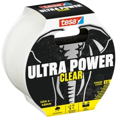 Abbildung von tesa Klebeband ULTRA POWER CLEAR Reparaturband, wetterfestes Panzertape (Packung, 1 St) ideal zum Reparieren, Abdichten &amp; Befestigen transparent