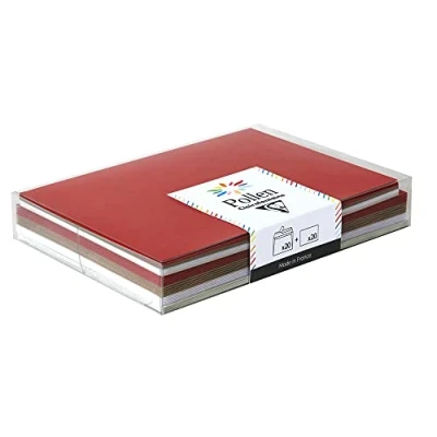 Abbildung von Clairefontaine 20900C Packung Pollen mit 20 Umschläge C6 + Karten 110 x 155mm, 1 Pack, Weihnachten skandinavisch