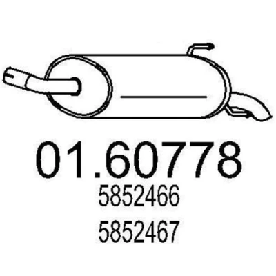 Abbildung von MTS 01.60778 Endschalldämpfer 760mm OPEL: Astra H Caravan, Schrägheck, GTC