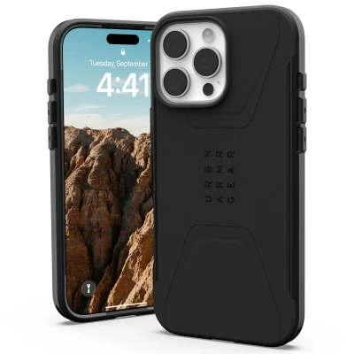 Abbildung von Apple iPhone 16 Pro Max Hülle MagSafe Kunststoff UAG Hard Case/Backcover Handyhülle Schwarz Shockproof/Stoßfest