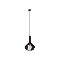 Abbildung von EGLO Pendelleuchte Esstisch Velasco, Hängelampe für Wohnzimmer und Esszimmer, Esszimmerlampe aus Holz Metall in schwarz, Lampe hängend mit E27 Fassung