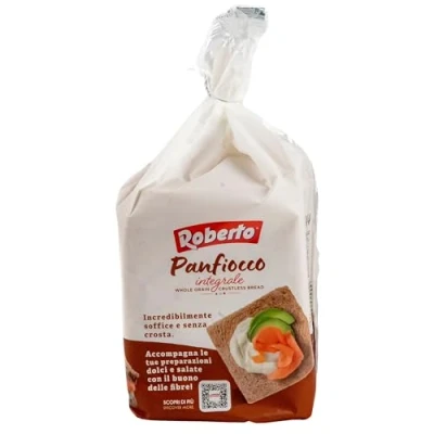 Abbildung von Roberto Original italienisches Tramezzini Brot mit Olivenöl Vollkornbrot Tramezzone (Toast ohne Rand, Rinde) in 400 g Packung