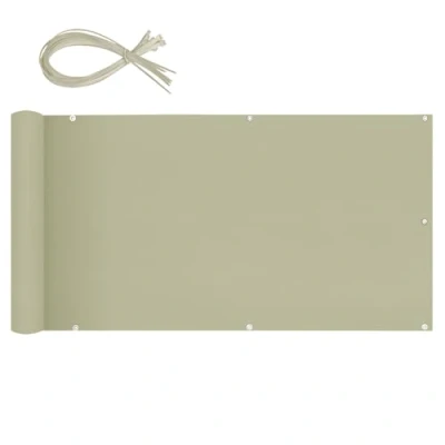 Abbildung von Sekey Balkon Sichtschutz Balkonabdeckung 80x500cm, Balkonsichtschutz Balkonverkleidung Oxford mit Nylon Kabelbinder, Blickdicht Wasserdicht Windschutz, Taupe
