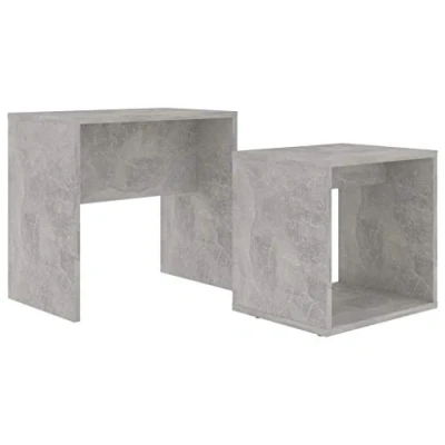 Abbildung von vidaXL Couchtisch Set Beistelltisch Satztisch Sofatisch Kaffeetisch Wohnzimmertisch Teetisch Nachttisch Betongrau 48x30x45cm Holzwerkstoff