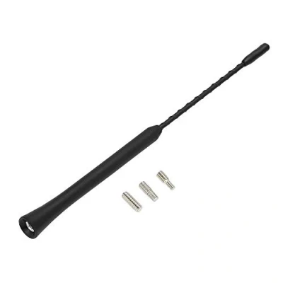 Abbildung von 1x 24cm Kurzstabantenne Radio Antenne Autoantenne Dachantenne Stabantenne Fahrzeugantenne für Radioempfang AM/FM Inkl. 3 Bolzen M4, M5 und M6 (24cm Antenne)