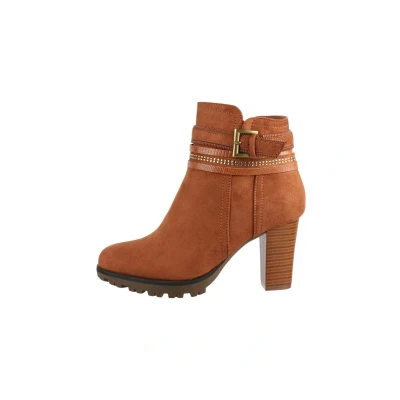 Abbildung von Elara Damen Stiefelette Ankle Boots Chunkyrayan 2018 C292 1 Camel 37