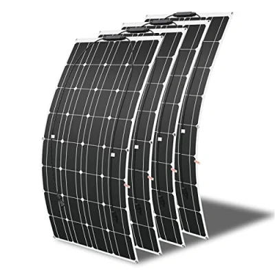 Abbildung von 400W Solarpanel Semi Flexible(4pcs 100W) Mono Solarmodul für Gartenhaus, Camping, Wohnmobil, ideal 12v Kfz Batterie, SäUrebatterie, Gelbatterie,AGM