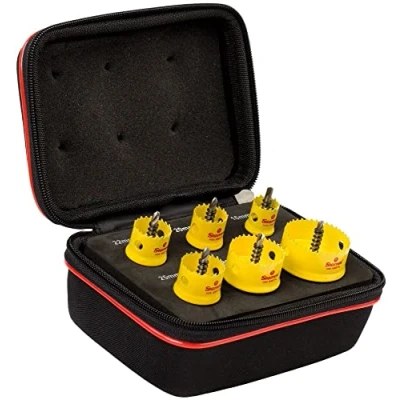 Abbildung von Starrett Bi Metall Lochsägen Bausatz 6 teiliger KCS06001 Akku Glattschnitt Lochschneider mit Dorn Set Kompatibel Bosch Dewalt Hitachi Festool Milwaukee