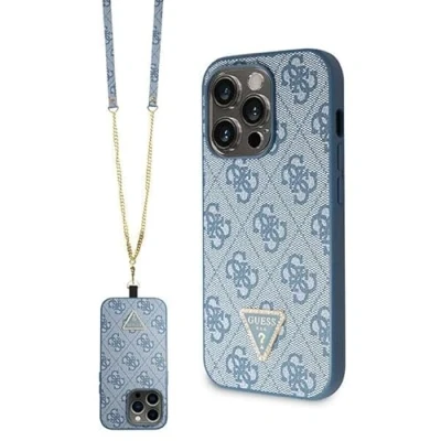 Abbildung von GUESS GUHCP14XP4TDSCPB Hülle für iPhone 14 Pro Max 6.7&quot; Blau hardcase Crossbody 4G Metal Logo