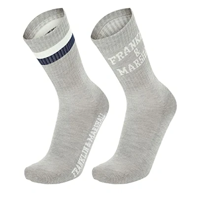 Abbildung von Franklin &amp; Marshall Herren Socke c100868 Socke, Light Grey Melange/White/Blue, 40 EU