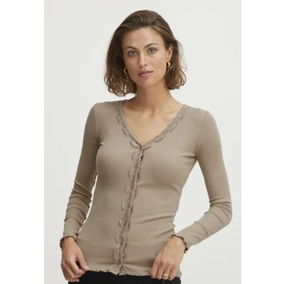 Abbildung von Fransa Frhizamond Strickjacke, Damen, Größe: Large, Silver mink