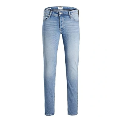 Abbildung von JACK &amp; JONES Male Slim Fit Jeans JJIGLENN JJORIGINAL, Farbe:Hellblau, Jeans/Hosen Neu:34W / 32L