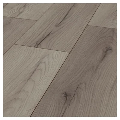 Abbildung von HORI® Laminat Boden Dielen Bodenbelag XXL Hochwertiger Laminatboden für eine moderne Raumgestaltung Strapazierfähig und pflegeleicht viele Dekore wählbar 1380 x 326 mm Eiche Grau