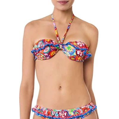Abbildung von goldenpoint Bikini für Damen Badeanzug Bandeau BH Carnival Serie, Mehrfarbig, Größe 80