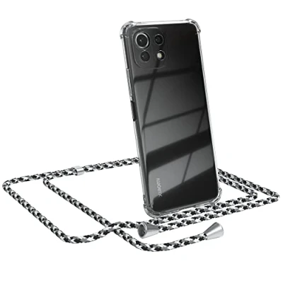 Abbildung von EAZY CASE Handykette kompatibel mit Xiaomi Mi 11 Lite/Mi Lite 5G / NE Handyhülle Umhängeband, Handykordel Schutzhülle, Hülle Band, Stylische Kette, Schwarz Camouflage