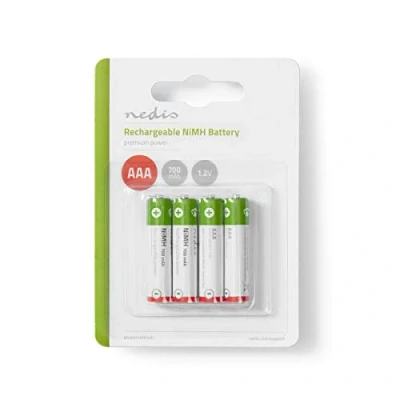 Abbildung von NEDIS Wiederaufladbarer NI MH Akku AAA 1.20 V 700 mAh vorgeladen Blister 4 Stück, BANM7HR034B
