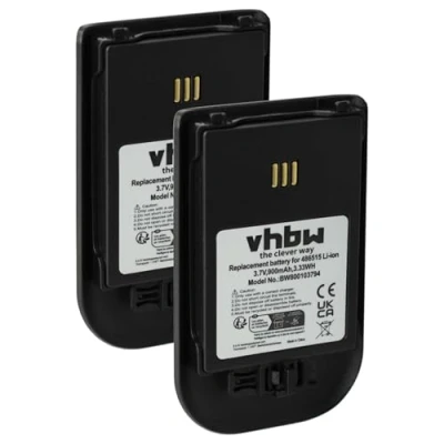 Abbildung von vhbw 2X Akku kompatibel mit Unify Openstage WL3 schnurlos Festnetz Telefon (900mAh, 3,7V, Li Ion)