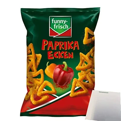 Abbildung von Funny Frisch Paprika Ecken Knabbergebäck pikant würzige Knabberei (75g Tüte) + usy Block