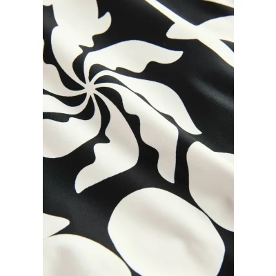 Abbildung von Next Regular FIT ONE Shoulder Tummy Control Badeanzug, Damen, Größe: 40, Black ecru palm