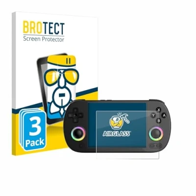 Abbildung von BROTECT Schutzglas für Anbernic RG40XX H (3 Stück) Schutzfolie Panzer Folie Glas [Extrem Kratzfest 9H, Anti Fingerprint, Ultra Transparent]